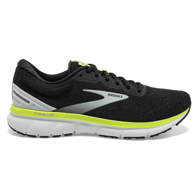 Brooks Men's TRACE Road Running Shoes - Black/Grey/Nightlife/Green Yellow - Canada (YQCIX-2436)